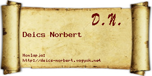 Deics Norbert névjegykártya